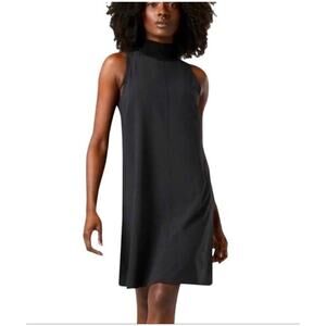 ATHLETA NEW Initiative Dress Size Medium Black Mock Sleeveless Athleisure Sporty